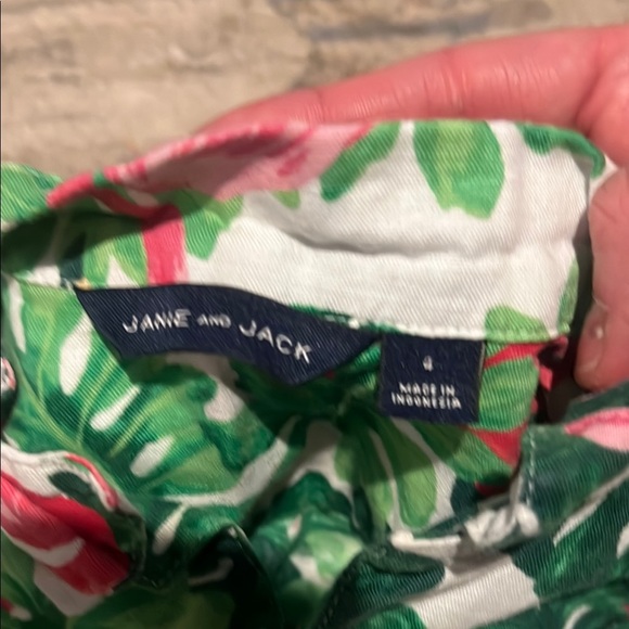 Janie & Jack Boys Tropical Flamingo Shirt and Matching Swim Shorts - Picture 4 of 11